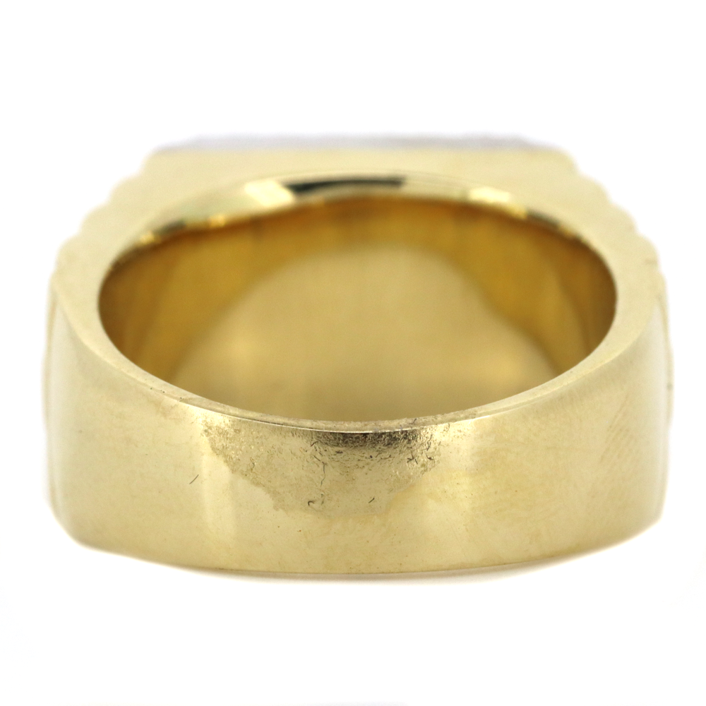 Yellow/White Gold 0.89ct TDW Diamond Cluster Gents Ring