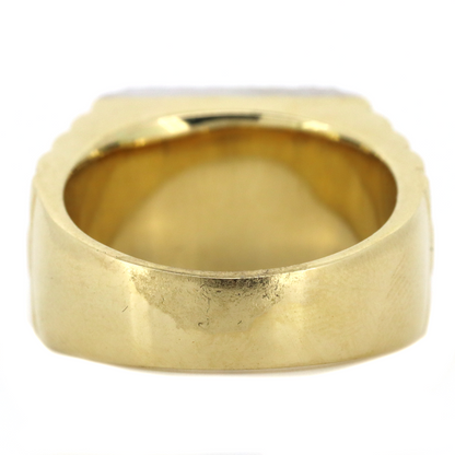 Yellow/White Gold 0.89ct TDW Diamond Cluster Gents Ring