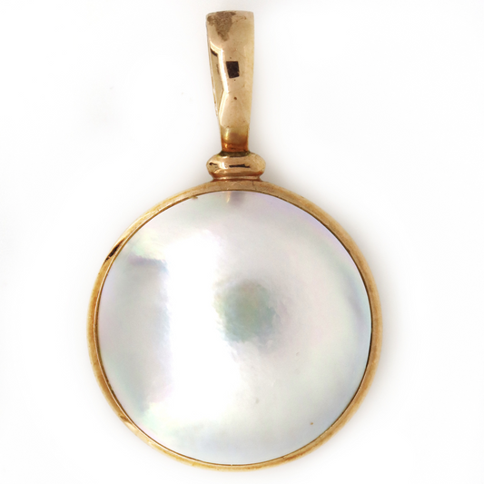 9K Rose Gold and White Mabe Pearl Pendant