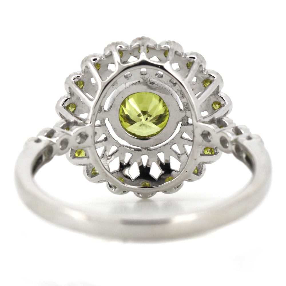 White Gold Fancy Yellow Diamond Antique Inspired Ring