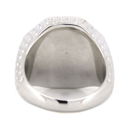White Gold Onyx and Diamond Gents Ring
