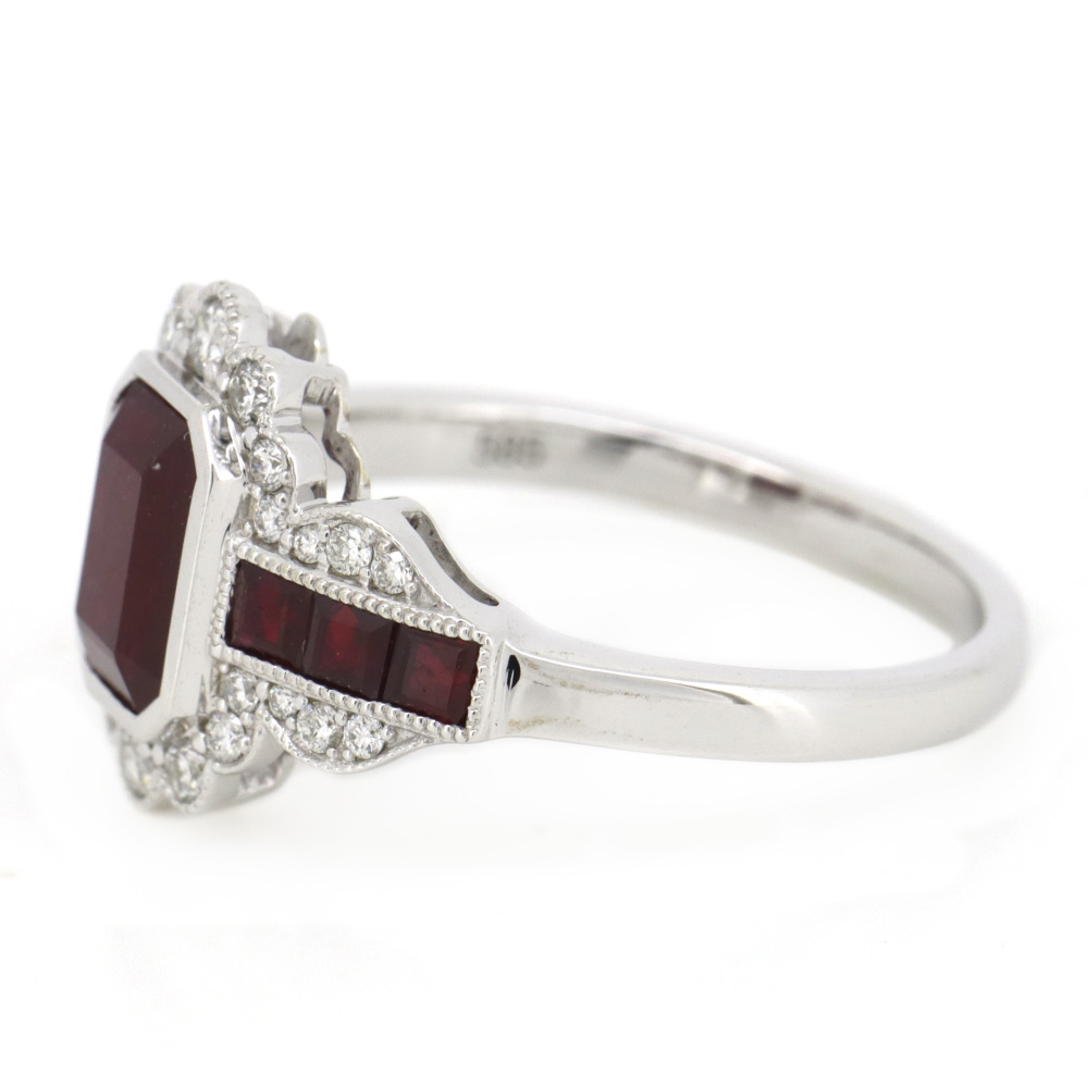 1.54ct White Gold Ruby & Diamond Dress Ring