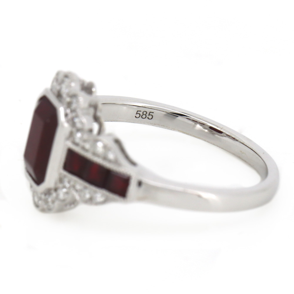 1.54ct White Gold Ruby & Diamond Dress Ring