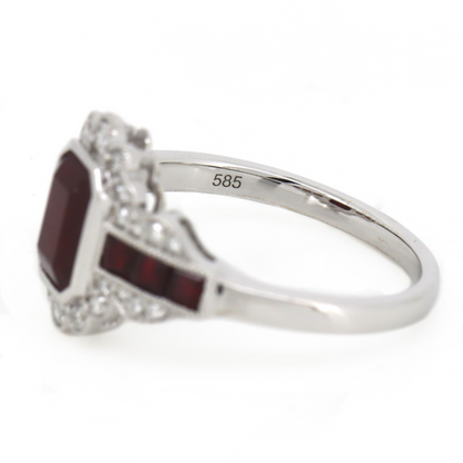 1.54ct White Gold Ruby & Diamond Dress Ring