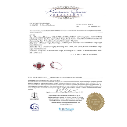 1.54ct White Gold Ruby & Diamond Dress Ring