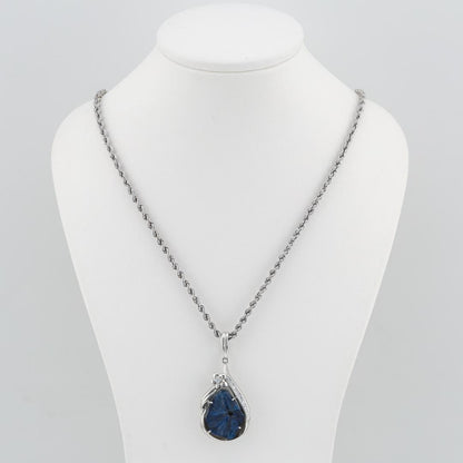 Fancy cut Trapiche Sapphire and Diamond Pendant