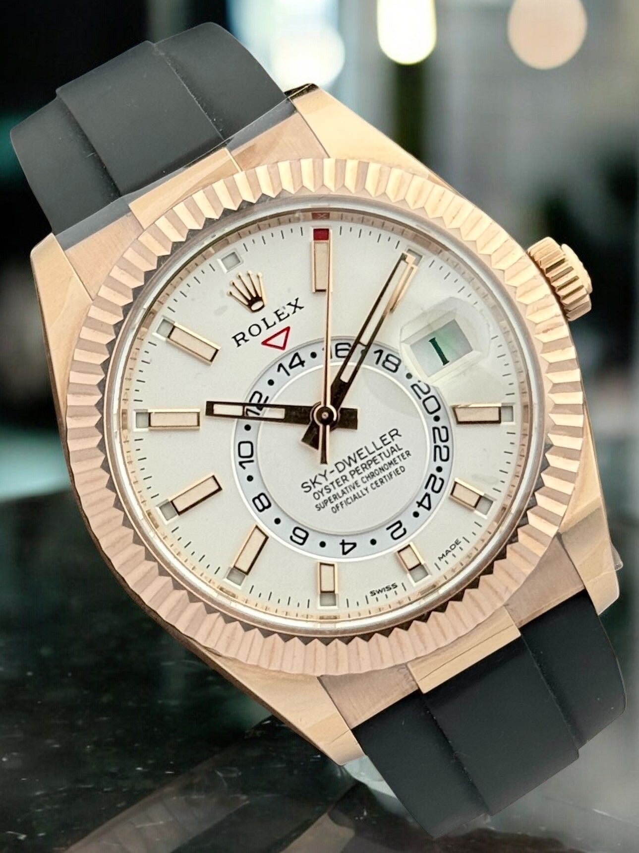 Rolex Sky-Dweller Rose Gold White Dial Oysterflex 326235 | 2022 | 42mm