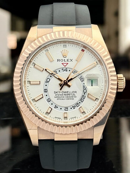 Rolex Sky-Dweller Rose Gold White Dial Oysterflex 326235 | 2022 | 42mm