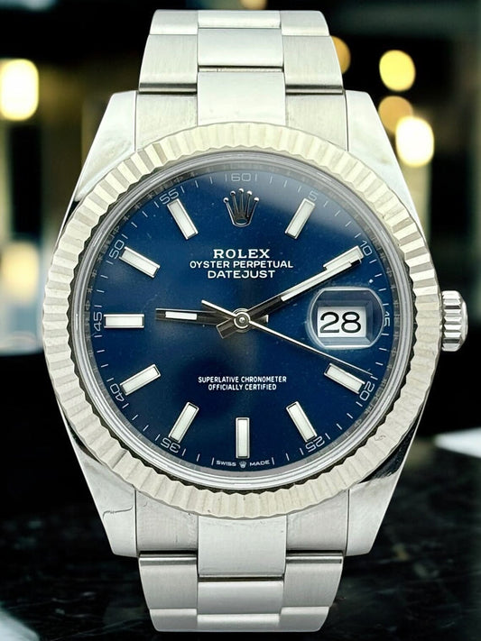 Mint Condition - Rolex Datejust 41 Blue Index Fluted Oyster 126334 | Mint Condition | 2020