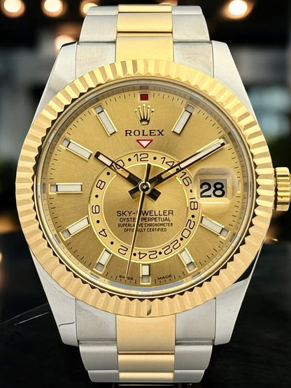 Rolex Sky-Dweller Two Tone Oyster Champagne Index Dial 326933 | 2022 | 42mm