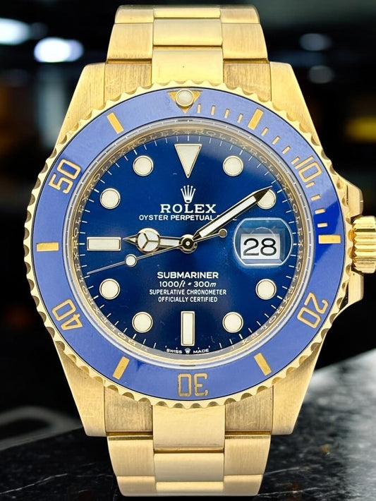 Excellent Condition - Rolex Submariner Date Yellow Gold Bluesy 126618LB | 2021 | 41mm