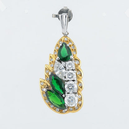 Marquise and Pear Faceted Tourmaline Pendant with Diamond Accents