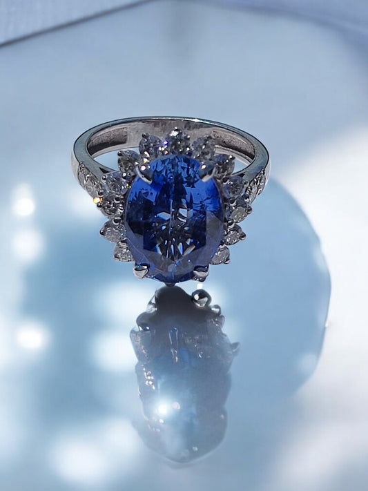 5.57ct Ceylon Sapphire and Diamond Ring