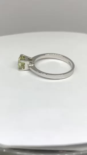 1.03ct Fancy Yellow Cushion Cut Natural Diamond Ring