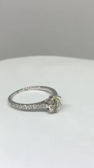 1.30ct Round Brilliant Cut Diamond Ring with Diamond Band